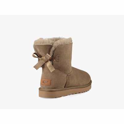 Botas UGG Mini Bailey Bow II Mulher Marrom | PT-PVNFR